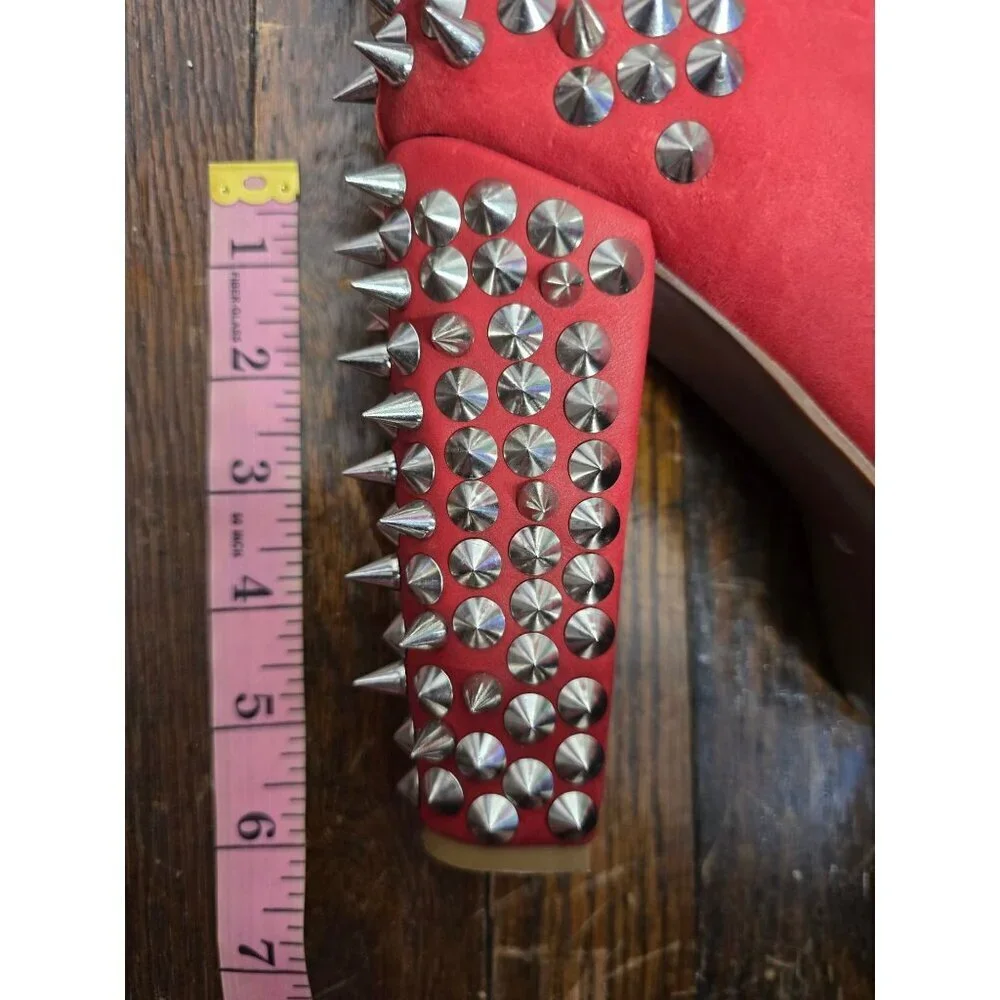 Jeffrey Campbell Red Spiked Lita Platform Lace Up Bootie